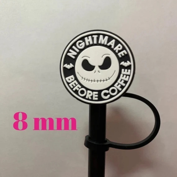 🛍️4 For 15🛍️Disney Jackskellington Black and White Straw Cover - Picture 1 of 7